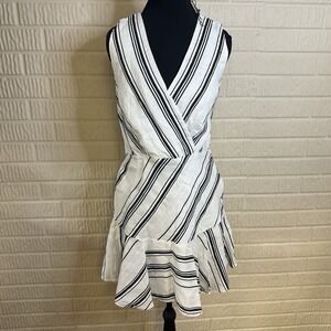 Ted Baker White Mini Dress with Black Stripes